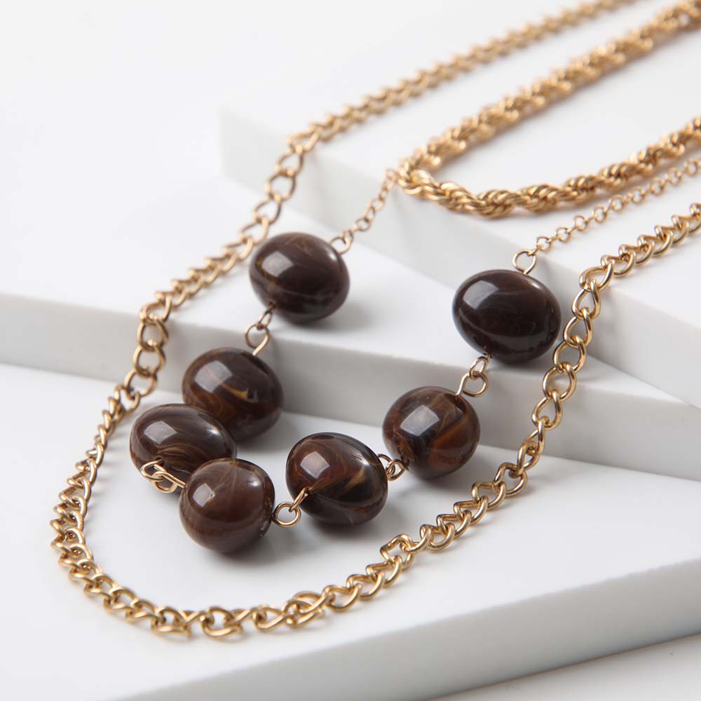 Collar Corto Stone Dorado Humana