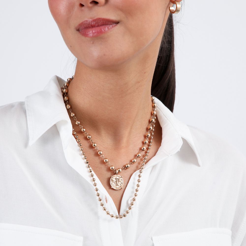 Collar Cadena Esferas Dorado Tatienne