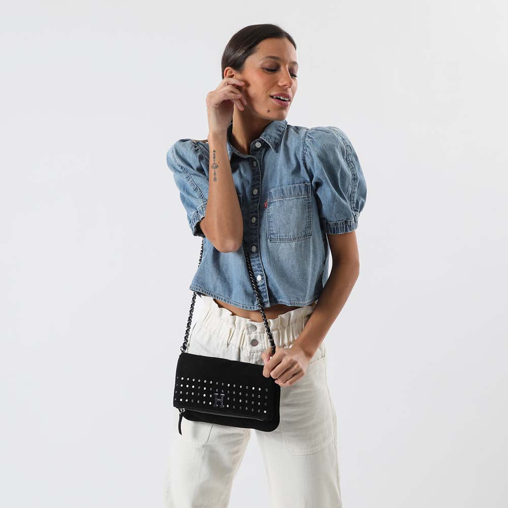 Cartera Cruzada Folded Black Humana