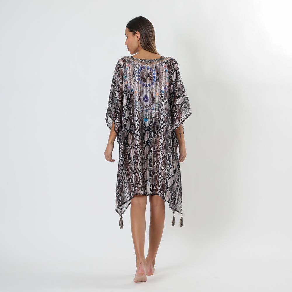 Kimono Print Negro Humana
