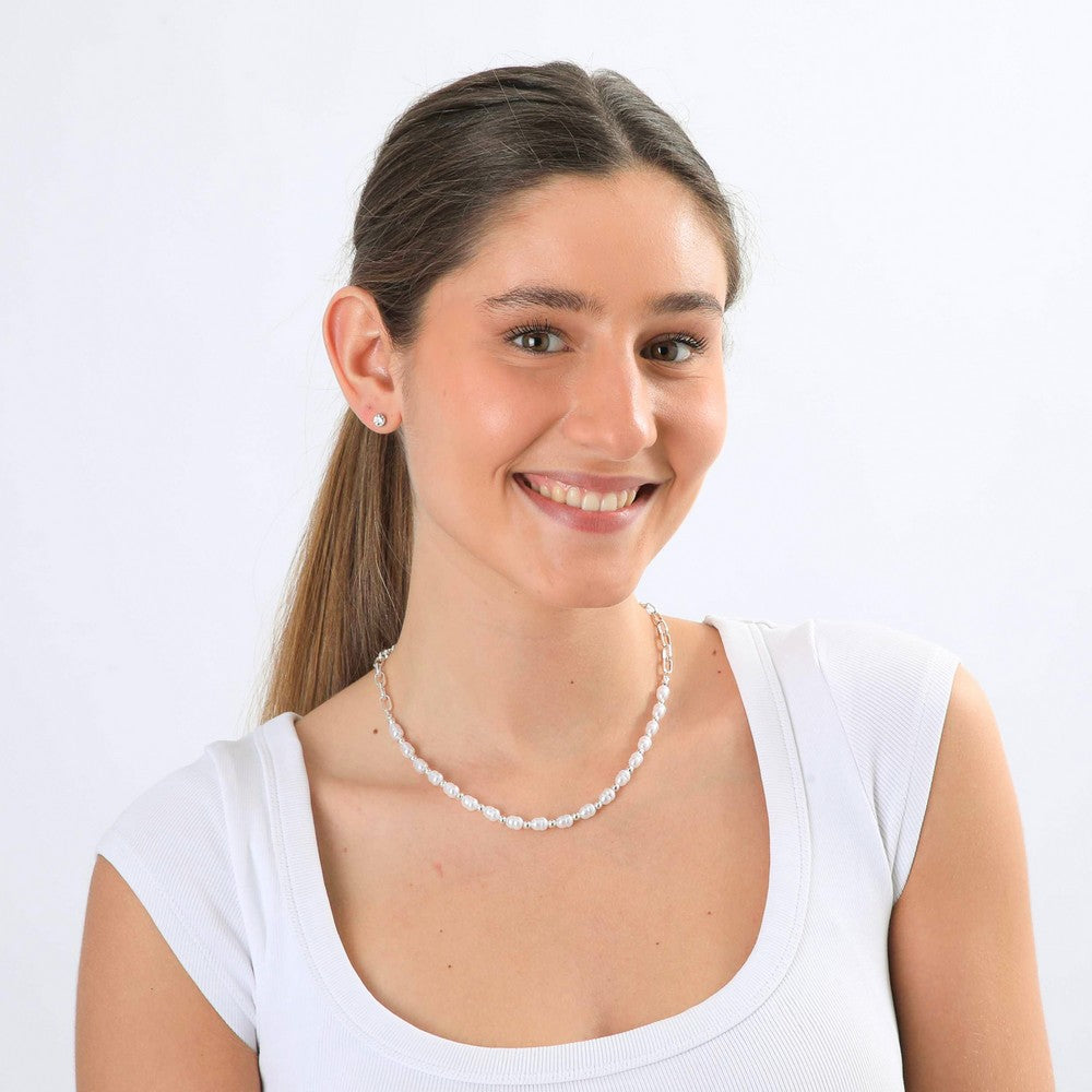 Collar Corto Ramia Plateado I-D
