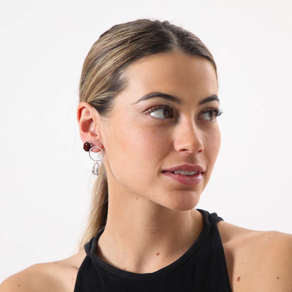 Set Aros Girasol Plateados Humana