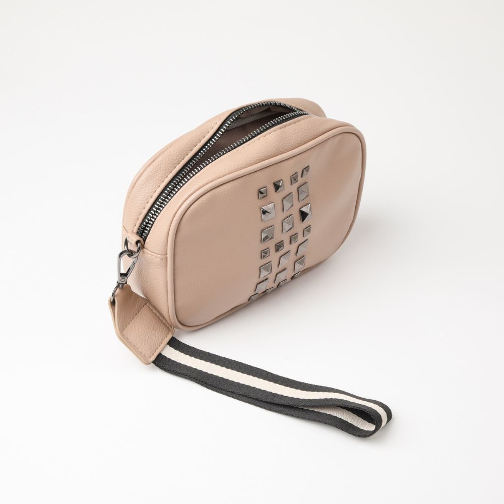 Billetera Estuche Tachas Beige Beige Humana