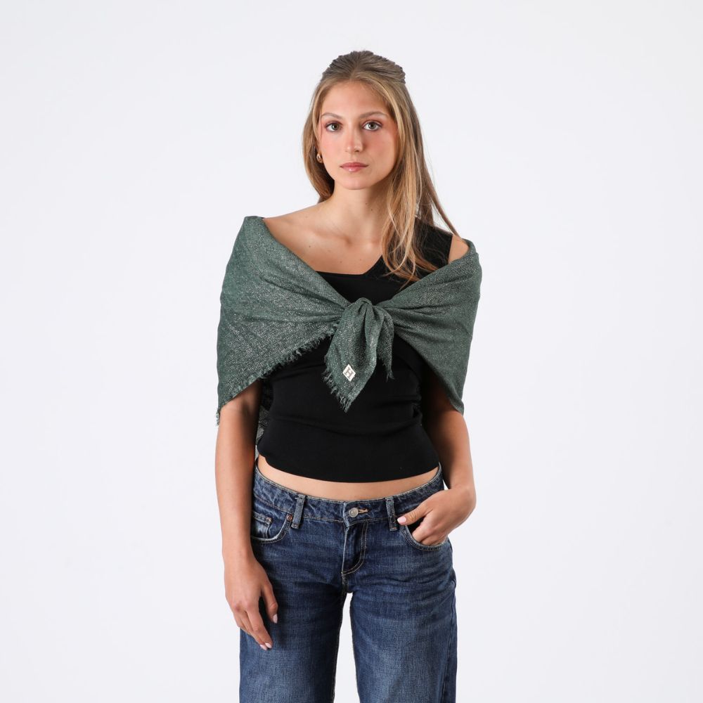 Pañuelo Liso Homer Lurex Verde Humana