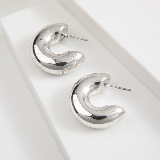 Aros Argolla Thick Plateado Humana