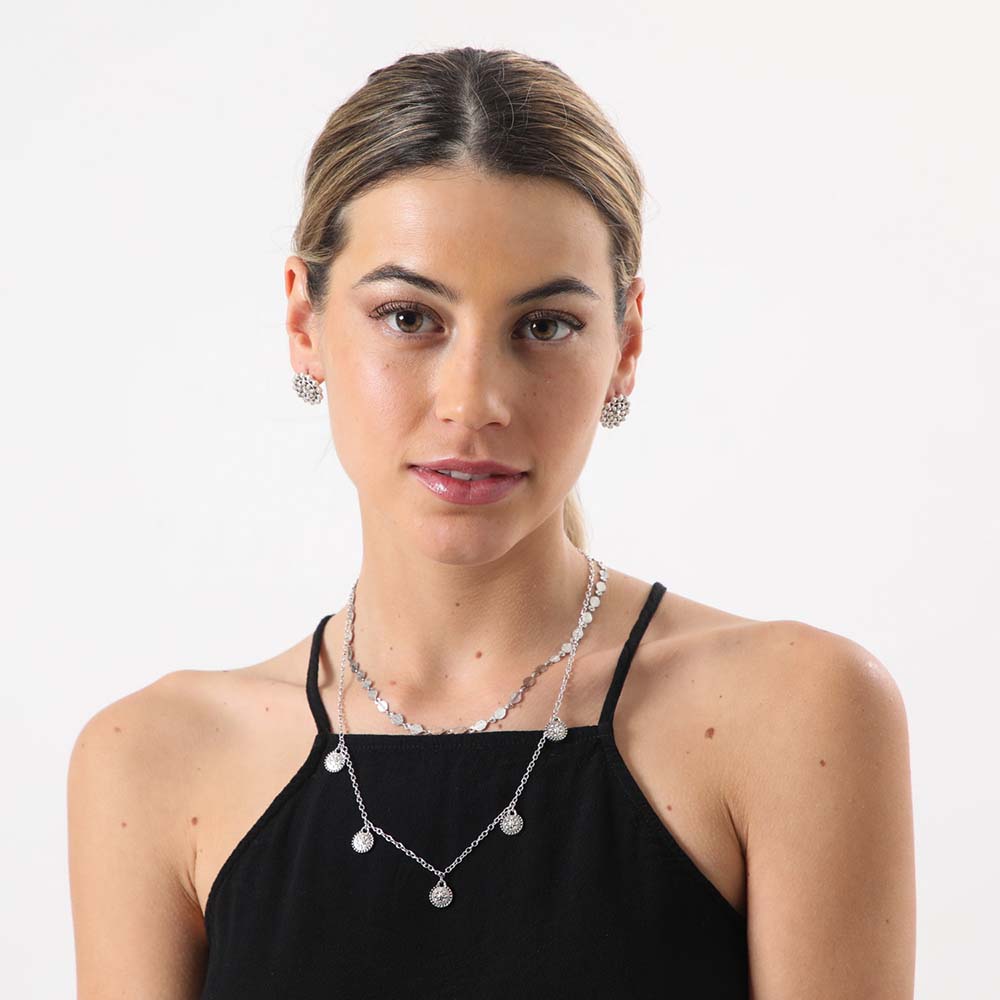 Collar + Aro Serpis Plateado Tatienne