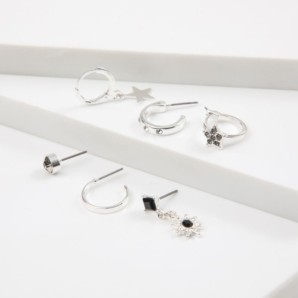 Aros Set Sabina Plateado i-D