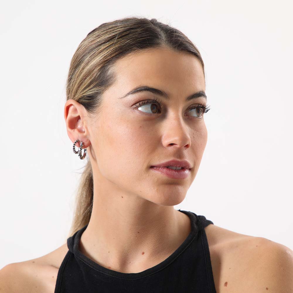 Set Aros Rosa Plateado Humana