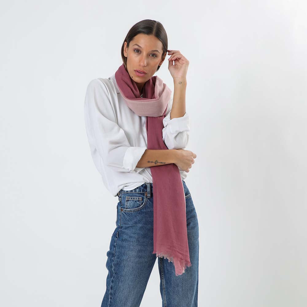 Pañuelo Liso Bicolor Rosado Tatienne