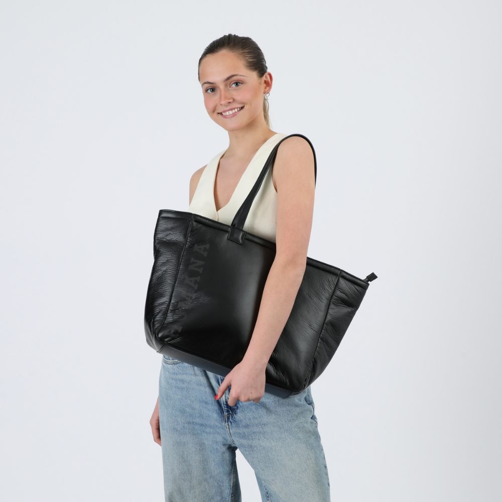 Cartera Tote Aylin Nylon Negro Humana