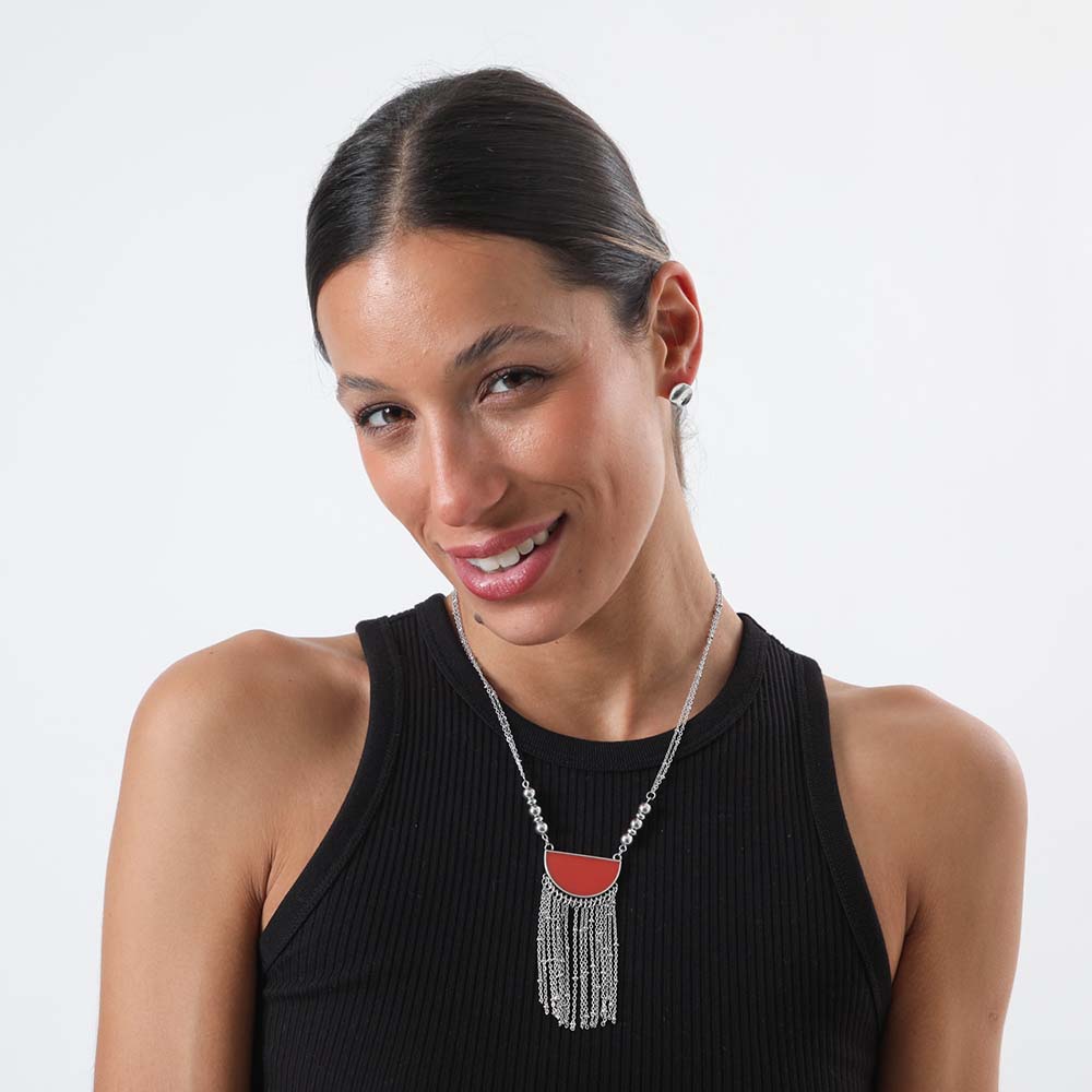 Collar + Aro Ibiza Rojo Humana