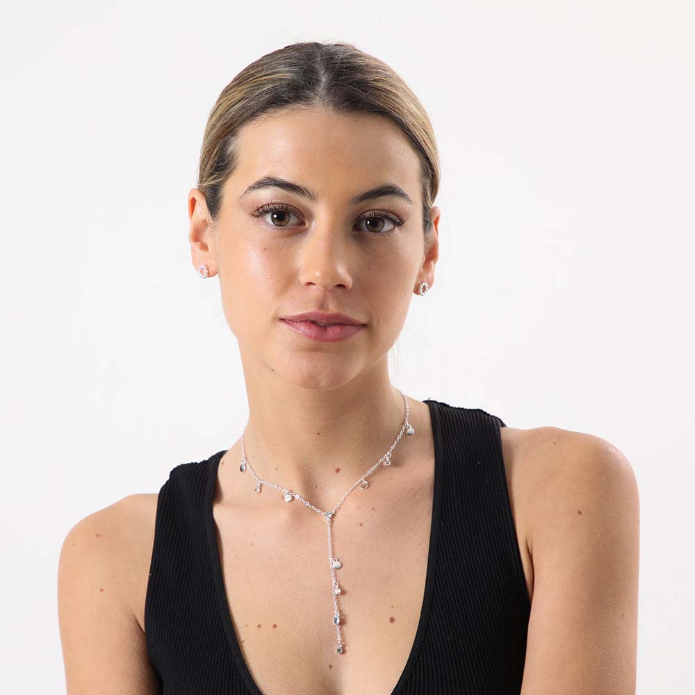 Collar + Aro Aurora Plateado i-D
