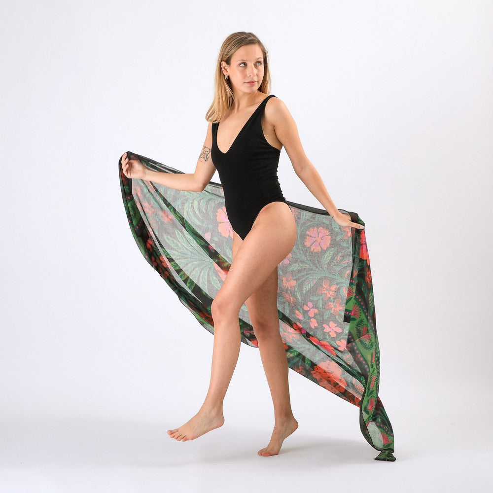 Pareo Estampado Olivo Green I-D