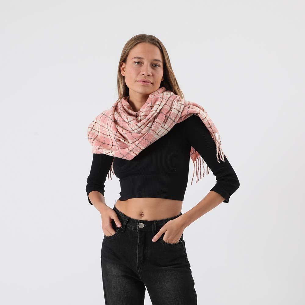 Manta Invierno Checks Rosada i-D