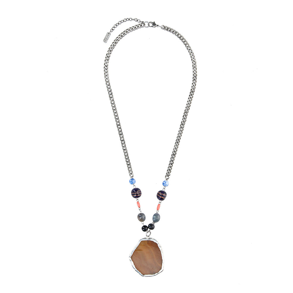 Collar Largo Plateado Dessert Humana
