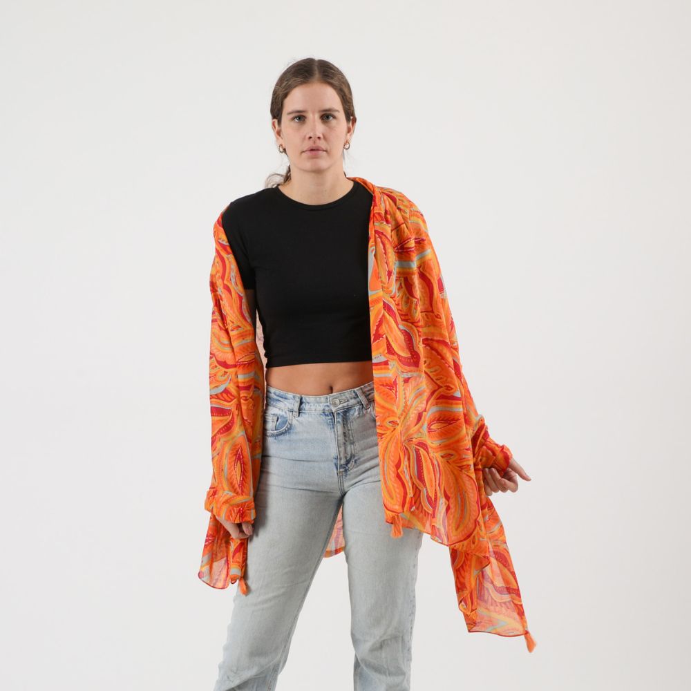 Pañuelo Estampado Abedul Naranjo Humana