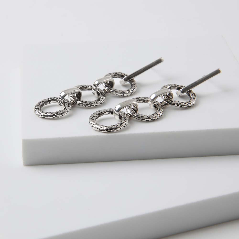 Aros Largo Grunge Plum Janis Plateado Humana