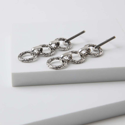 Aros Largo Grunge Plum Janis Plateado Humana