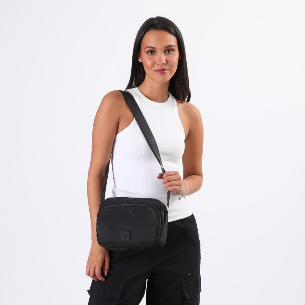 Cartera Bandolera Nylon Gijon Negro i-D