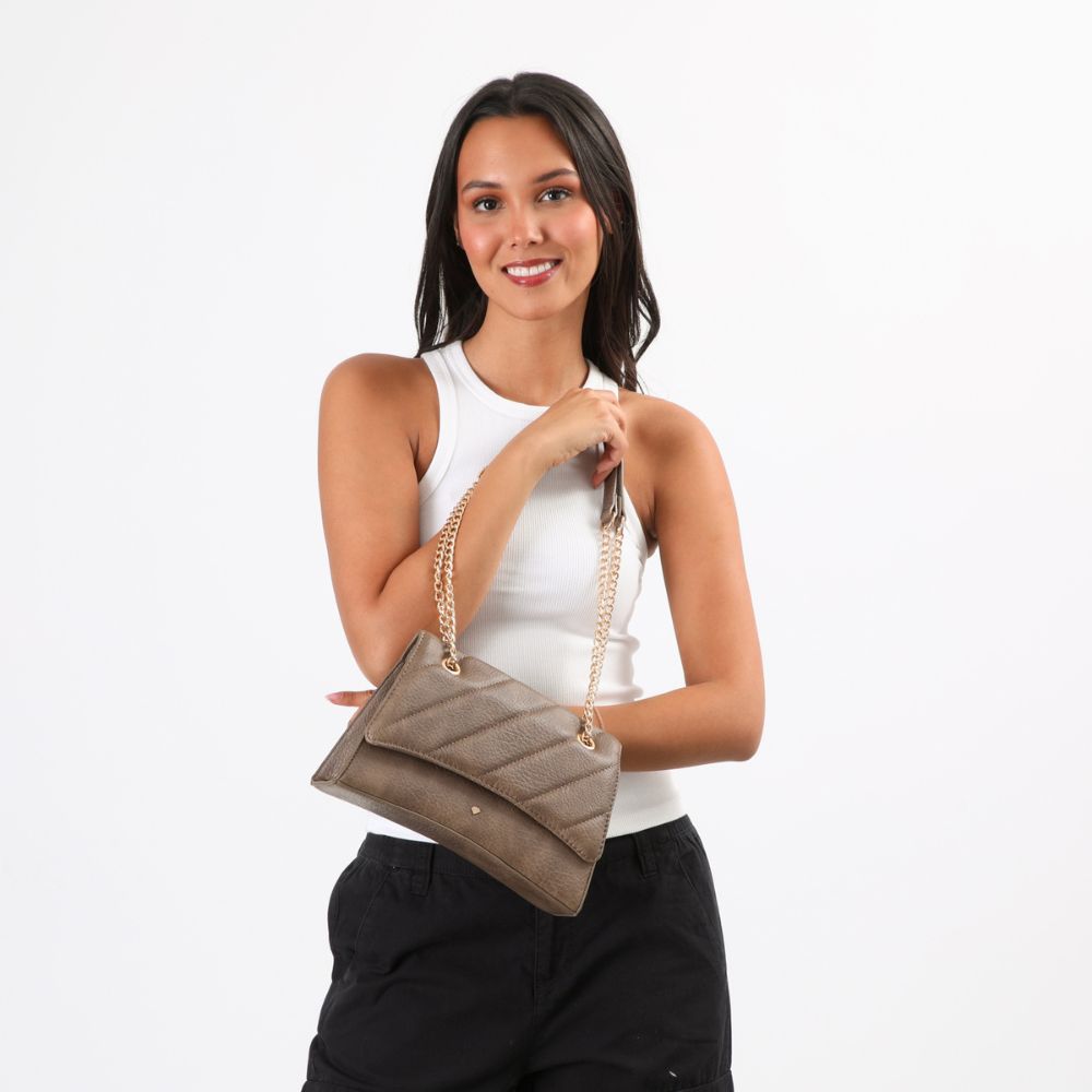 Cartera Bandolera Ecocuero Bourges Beige i-D