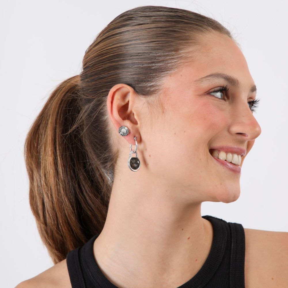 Set de 2 aros Jade Plateado ID