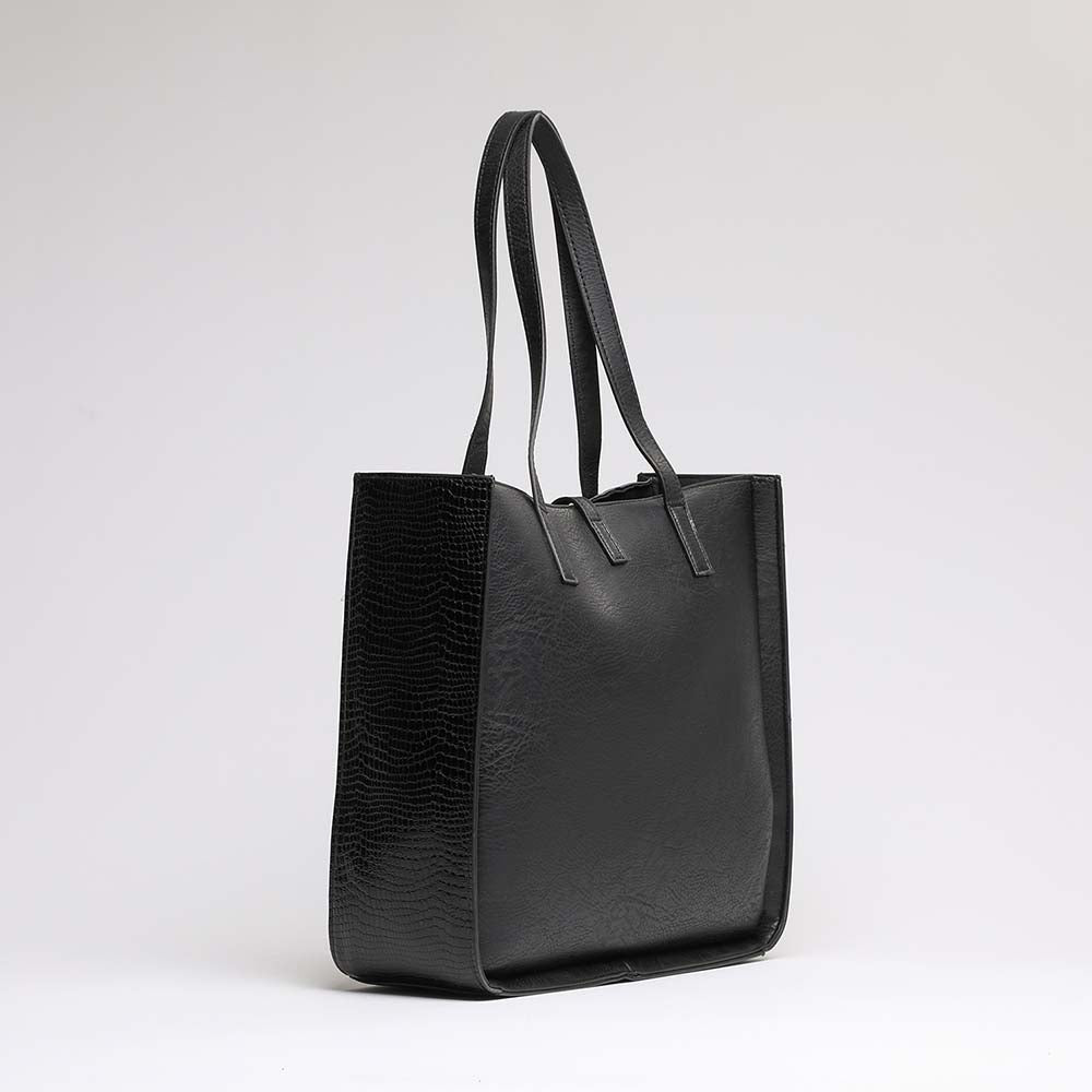 Cartera Hombro Negra Lisa i-D