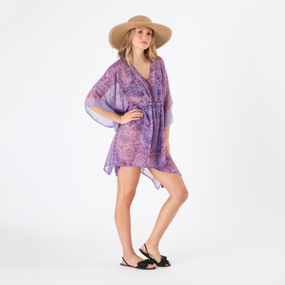 Kimono Sena Estampado floral morado Tatienne