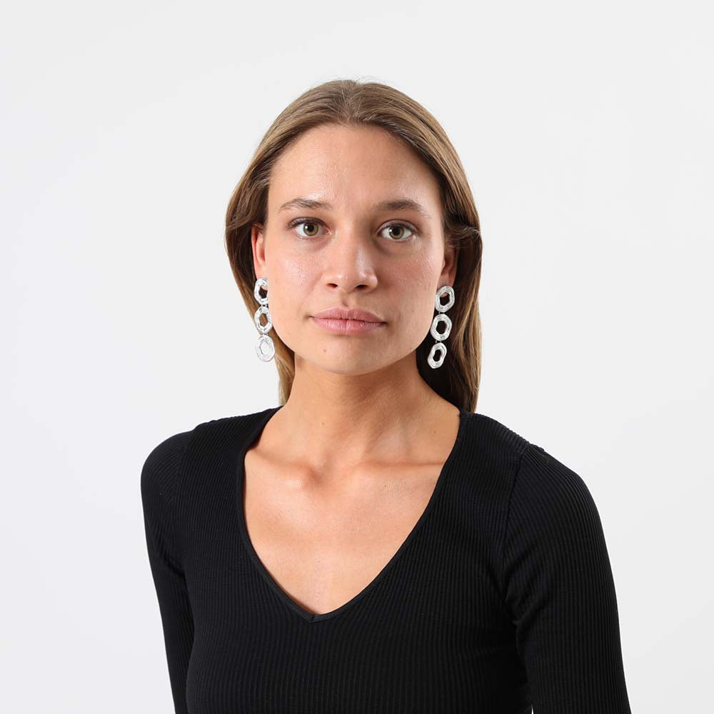 Aros Largo Cloud Plateado Humana