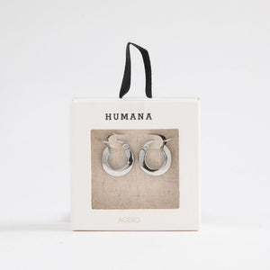 Aros Argolla Pedro Plateado Acero Inoxidable Humana