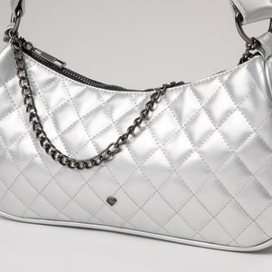 Cartera Hombro Arles Silver Plateada i-D