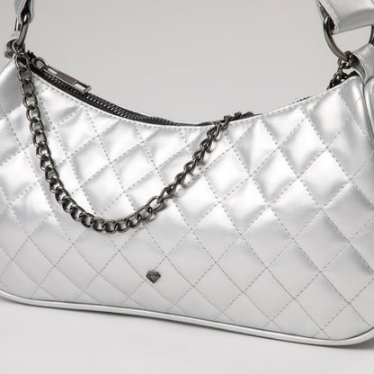 Cartera Hombro Arles Silver Plateada i-D