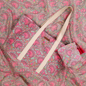 Set Cartera, Estuche Y Pareo Canvas Print Rosado Playa Tatienne