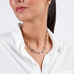 Collar Cadena Eslabones Mixto Dorado Tatienne