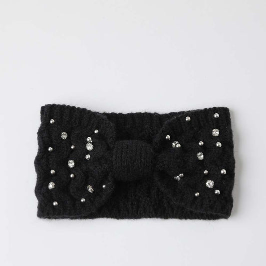 Cintillo Tejido Rhinestones Negro i-D