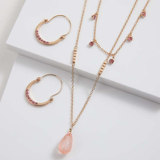 Collar + Aro Azuer Rosado Tatienne
