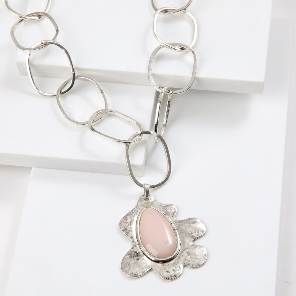 Collar Corto Cavo Plateado Humana