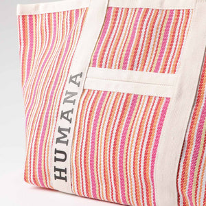 Cartera Tote Dena Tejido Horizontal Rosa Humana