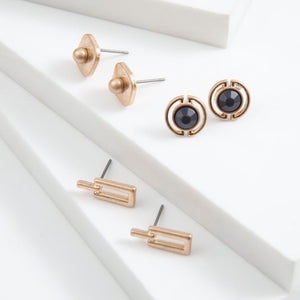 Set De 3 Aros Elegant Dorado Tatienne