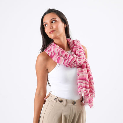 Pañuelo Estampado Mati Ondas Fucsia Tatienne