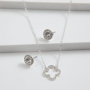 Set de aros y collar Alessa Plateado ID