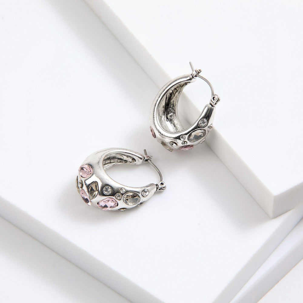 Aros Argollas Salma Plateado I-D