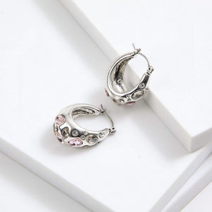 Aros Argollas Salma Plateado I-D