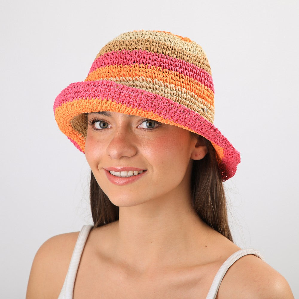 Sombrero Naranjo/Fucsia I-D