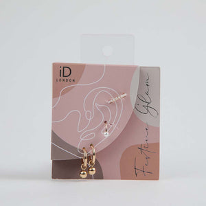 Set Aros Glitter Dorado i-D
