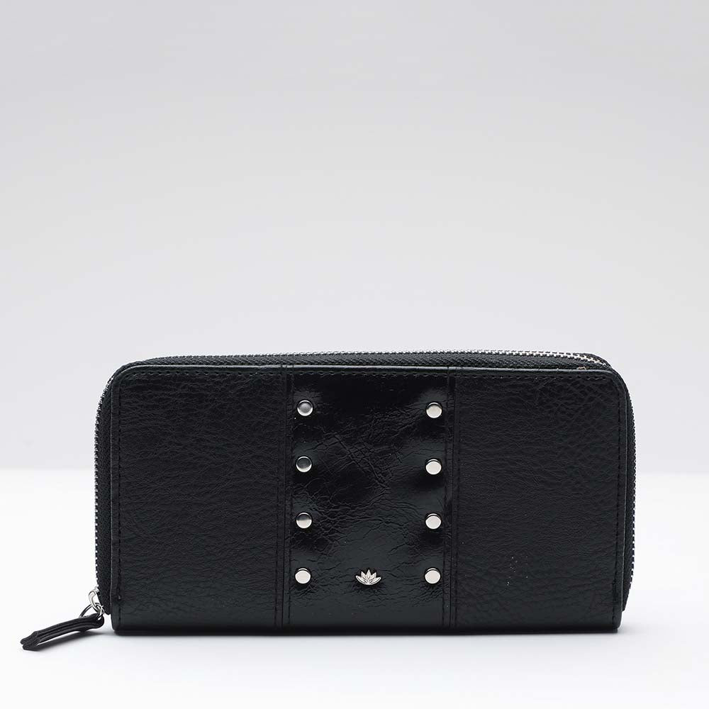 Billetera Grande Negra Studs i-D