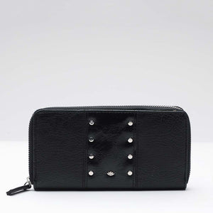 Billetera Grande Negra Studs i-D