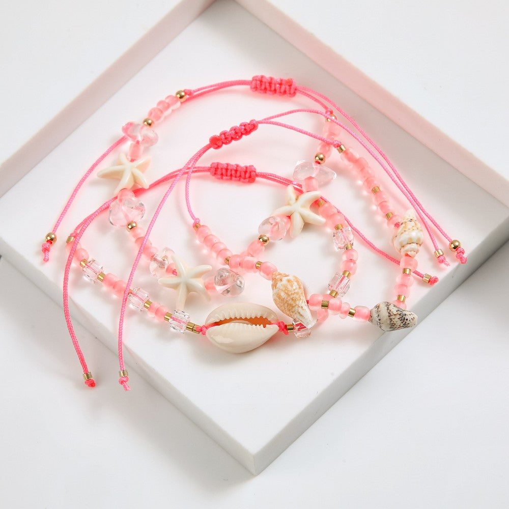Set De Pulseras Narda Rosado I-D