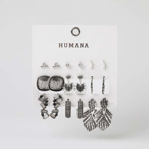 Aros Set Grunge Plum Dorado Humana