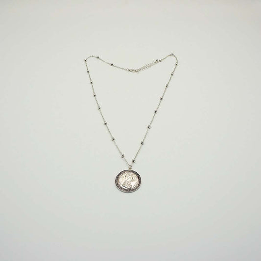 Collar Largo Coin Plateado Tatienne