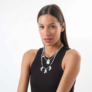 Collar Largo Huelva Plateado Humana